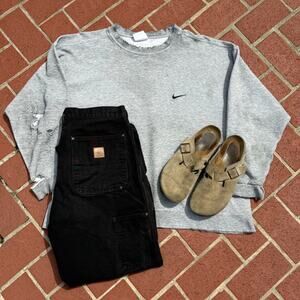 Vintage 90s grey Nike distressed crewneck